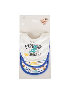 KAY előke pamut/PE, 3 dbos újszülött méret FIÚ