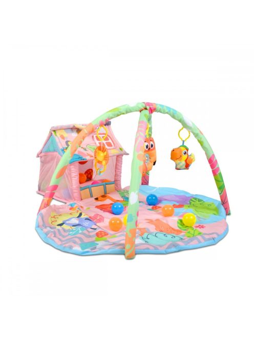 Happy farm játszószőnyeg farm + 30 labda pink