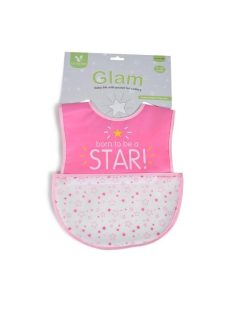 GLAM előke tépőzáras, zsebbel, műanyag PINK