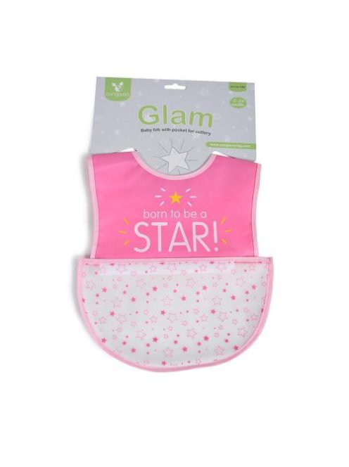 GLAM előke tépőzáras, zsebbel, műanyag PINK