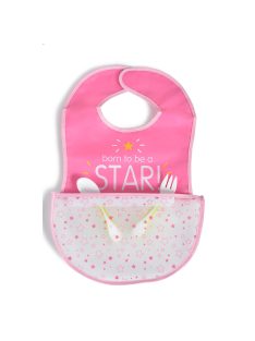 GLAM előke tépőzáras, zsebbel, műanyag PINK