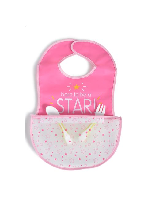 GLAM előke tépőzáras, zsebbel, műanyag PINK