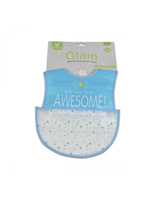 GLAM előke tépőzáras, zsebbel, műanyag KÉK