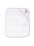 BALOO kapucnis törölköző/pamut maci füles fehér kifogó 70x90cm, szegés SZÜRKE