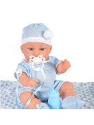 Baba 36 cm-es fiú, takaróval, cumisüveggel VKÉK