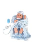 Baba 36 cm-es fiú, takaróval, cumisüveggel VKÉK