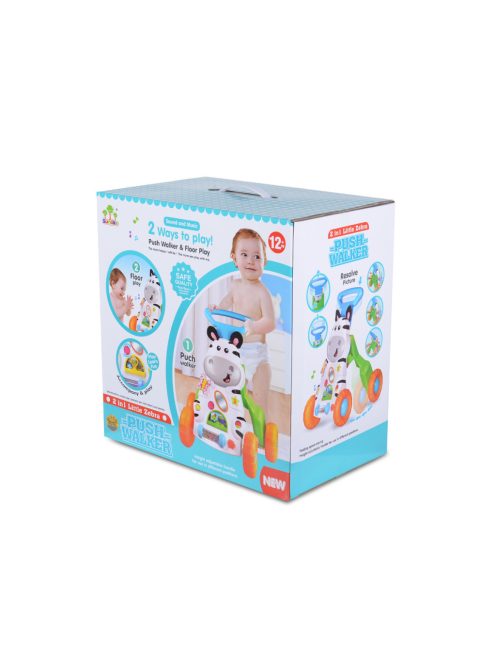 MUSIC PUSH WALKER 2in1 járássegítő zebrás