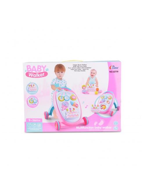 MUSIC BABY WALKER járássegítő sütis PINK