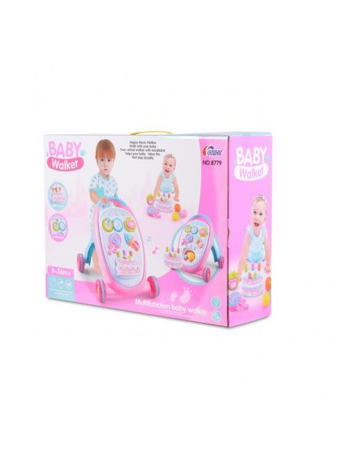 MUSIC BABY WALKER járássegítő sütis PINK