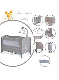   Cangaroo Once upon2 2 szint utazóágy zenélő forgó játékkal szürke