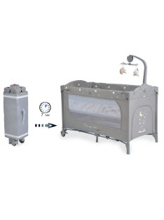   Cangaroo Once upon2 2 szint utazóágy zenélő forgó játékkal szürke