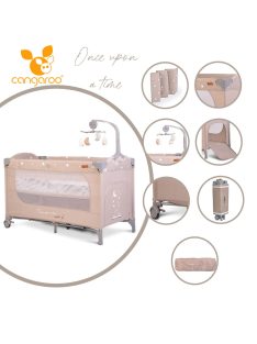   Cangaroo Once upon2 2 szint utazóágy zenélő forgó játékkal bézs