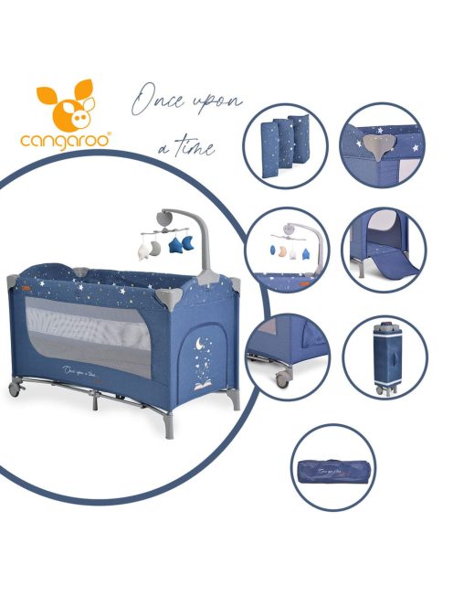 Cangaroo Once upon2 2 szint utazóágy zenélő forgó játékkal farmer