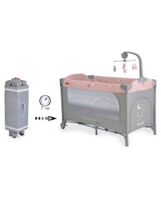   Cangaroo Once upon2 2 szint utazóágy zenélő forgó játékkal pink