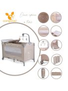 Cangaroo Once upon3 2 szintes utazóágy zenélő játékkal, pelenkázós bézs