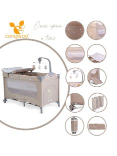   Cangaroo Once upon3 2 szintes utazóágy zenélő játékkal, pelenkázós bézs