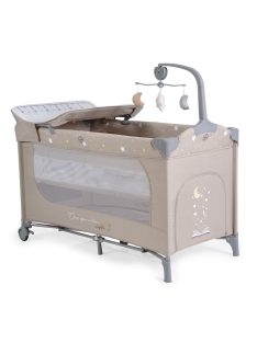   Cangaroo Once upon3 2 szintes utazóágy zenélő játékkal, pelenkázós bézs