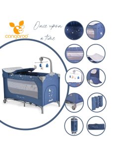   Cangaroo Once upon3 2 szintes utazóágy zenélő játékkal, pelenkázós farmer