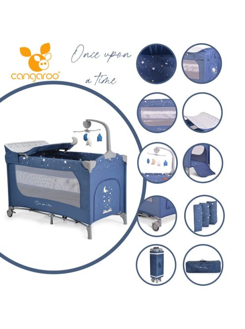 Cangaroo Once upon3 2 szintes utazóágy zenélő játékkal, pelenkázós farmer