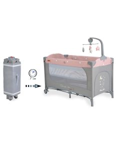   Cangaroo Once upon3 2 szintes utazóágy zenélő játékkal, pelenkázós pink