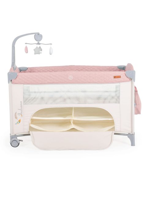 Cangaroo Indiana 2 szintes utazóágy tároló rekesz, kistáska 14kg pink