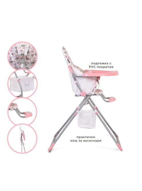 Moni Scaut etetőszék pink