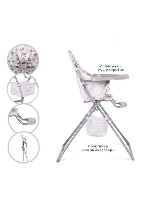 Moni Scaut etetőszék szürke