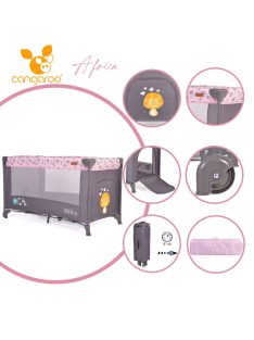 Cangaroo Africa 1 szintes utazóágy 14 kg pink
