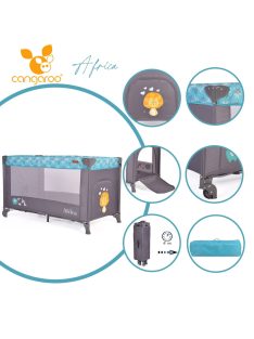 Cangaroo Africa 1 szintes utazóágy 14 kg türkíz