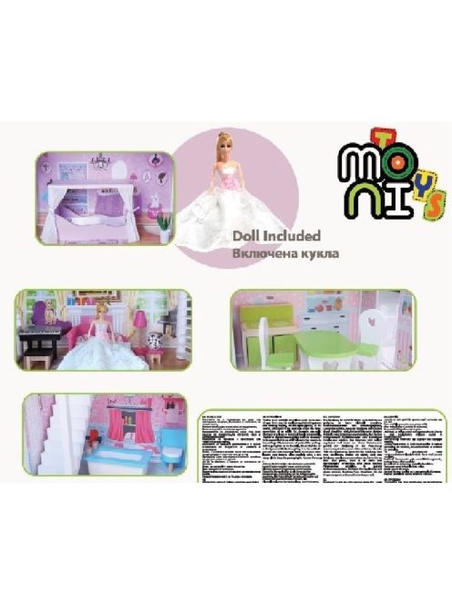 Moni Toys Aria babaház 123,5cmx84xmx38 cm