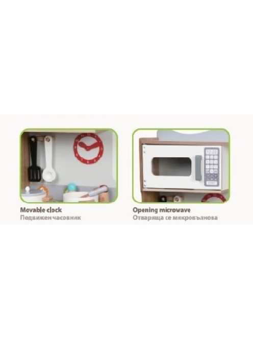 Moni Toys Fajáték fa kiskonyha 15db