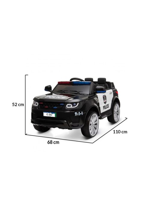 MONI Squad elektromos, akkumulátoros rendőr kisautó FEKETE