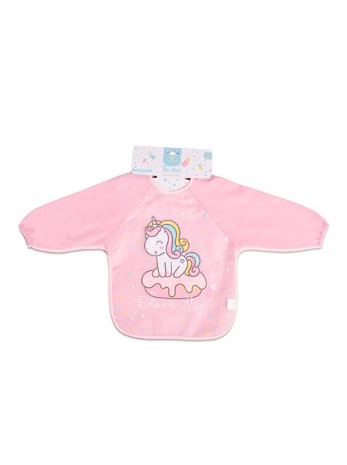 TEA TIME előke hosszú ujjas PINK