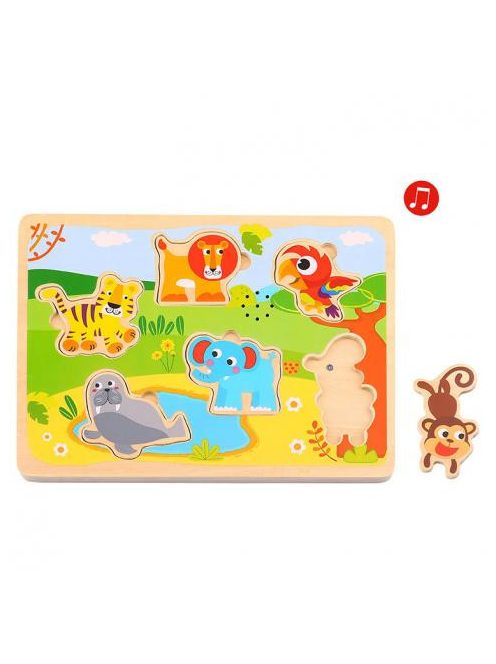 TOOKY fapuzzle safari állatos hanggal 7 dbos