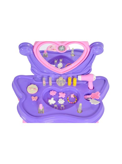 PILSAN smink asztal, szépségszett make up asztal+szék PINK/Lila