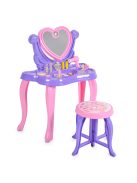 PILSAN smink asztal, szépségszett make up asztal+szék PINK/Lila