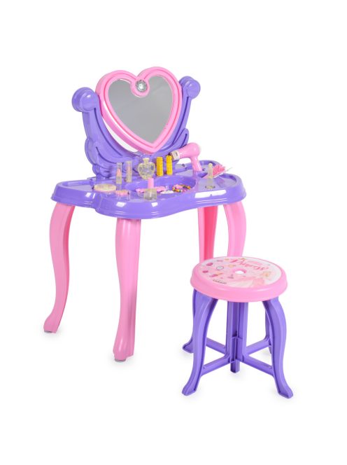 PILSAN smink asztal, szépségszett make up asztal+szék PINK/Lila