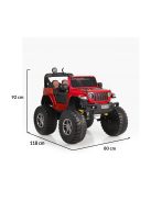MONI Fuego  elektromos, akkumulátoros jeep 3 seb., 4 motoros piros metál