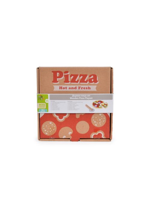 FAJÁTÉK fa pizza szett 22 dbos