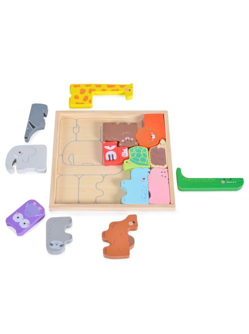  Fajáték fa állatos kirakó 15 db