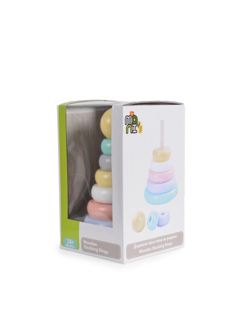FAJÁTÉK fatorony karikákkal montessori 8dbos