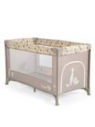 SAFARI utazóágy 1 szintes, zippes kibújóval, állatmintás BÉZS