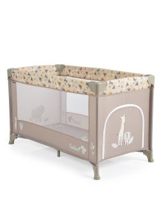   SAFARI utazóágy 1 szintes, zippes kibújóval, állatmintás BÉZS