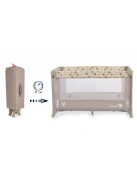 SAFARI utazóágy 1 szintes, zippes kibújóval, állatmintás BÉZS