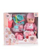 Moni Toys 36 cm-es pisilős Játékbaba szett pink