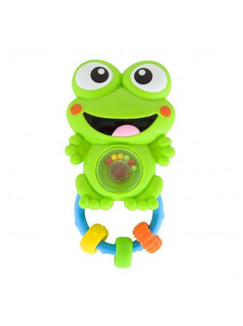 MŰANYAGJÁTÉK csörgő békás ZÖLD