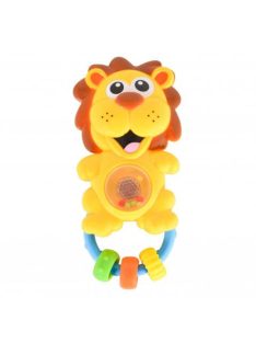 MŰANYAGJÁTÉK csörgő oroszlános SÁRGA