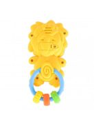 MŰANYAGJÁTÉK csörgő oroszlános SÁRGA