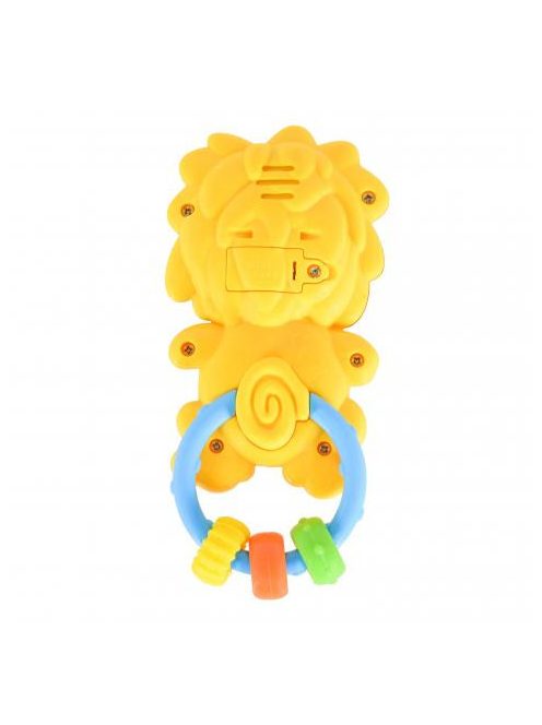 MŰANYAGJÁTÉK csörgő oroszlános SÁRGA