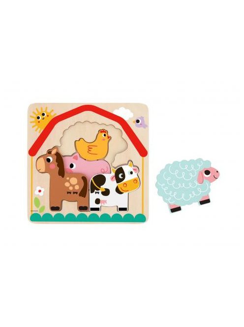 TOOKY fajáték fa farm puzzle 7 dbos szett